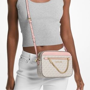 Authentic Michael Kors Jet Set Large Logo Crossbody Bag